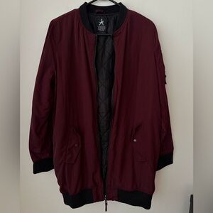Women's Burgundy Bomber Jacket